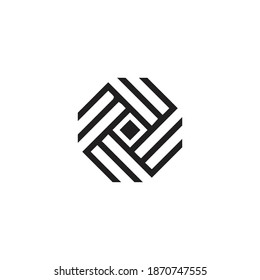 Geometric nucleus logo design on white background. nucleus logo on white background vector template