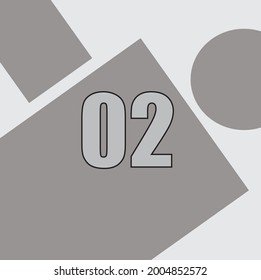 Geometric number 02 . Vector design eps 10