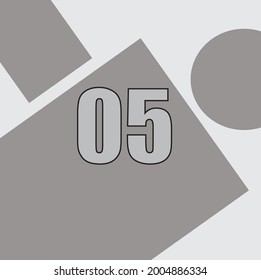 Geometric number 05 . Vector design eps 10