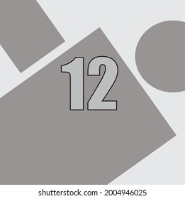 Geometric number 12 . Vector design eps 10