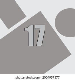 Geometric number 17 . Vector design eps 10