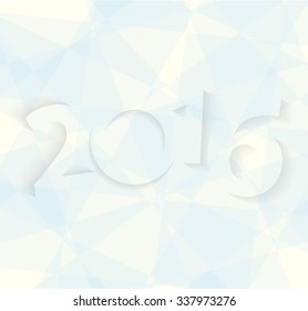 Geometric number 2016 on blue abstract background with shadow. Vector Illustration.