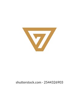 Geometric Number 7 Seven logo design vector template