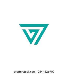 Geometric Number 7 Seven logo design vector template