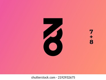 Geometric number 78 logomark template