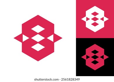 Geometric Number 8 Symbol Logo