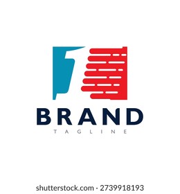 Geometric number one logo mark with sharp angles for modern brand identity design