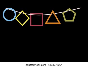Geometric object hanger is used as a presentation template and learning material for children