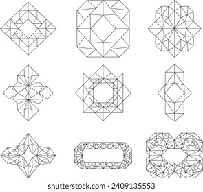 Geometric Object ornament thin line