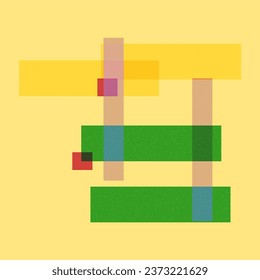 Geometric object with riso effect. Vector. Graphic element for wrapping paper, wallpaper, poster,  square