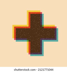 Geometric object  with riso print effect. Vector. Graphic element  for fabric, textile, clothing, wrapping paper, wallpaper, poster. Graphic element.  Perfect For your own decoration or design