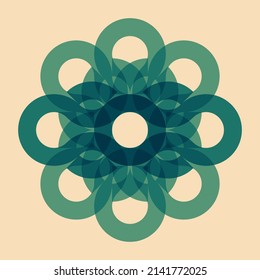 Geometric object  with riso print effect. Vector. Graphic element  for fabric, textile, clothing, wrapping paper, wallpaper, poster. Graphic element.  Perfect For your own decoration or design