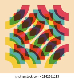 Geometric object  with riso print effect. Vector. Graphic element  for fabric, textile, clothing, wrapping paper, wallpaper, poster. Graphic element.  Perfect For your own decoration or design