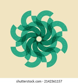 Geometric object  with riso print effect. Vector. Graphic element  for fabric, textile, clothing, wrapping paper, wallpaper, poster. Graphic element.  Perfect For your own decoration or design