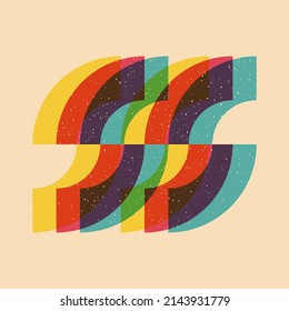 Geometric object  with riso print effect. Vector. Graphic element  for fabric, textile, clothing, wrapping paper, wallpaper, poster. Graphic element.  Perfect For your own decoration or design