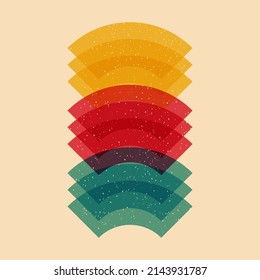Geometric object  with riso print effect. Vector. Graphic element  for fabric, textile, clothing, wrapping paper, wallpaper, poster. Graphic element.  Perfect For your own decoration or design