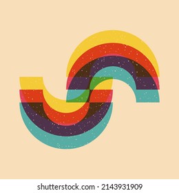 Geometric object  with riso print effect. Vector. Graphic element  for fabric, textile, clothing, wrapping paper, wallpaper, poster. Graphic element.  Perfect For your own decoration or design