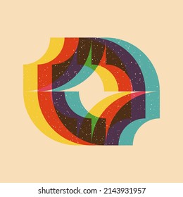Geometric object  with riso print effect. Vector. Graphic element  for fabric, textile, clothing, wrapping paper, wallpaper, poster. Graphic element.  Perfect For your own decoration or design