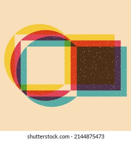 Geometric object  with riso print effect. Vector. Graphic element  for fabric, textile, clothing, wrapping paper, wallpaper, poster. Graphic element.  Perfect For your own decoration or design