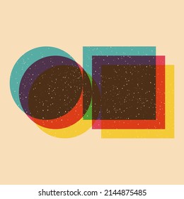 Geometric object  with riso print effect. Vector. Graphic element  for fabric, textile, clothing, wrapping paper, wallpaper, poster. Graphic element.  Perfect For your own decoration or design