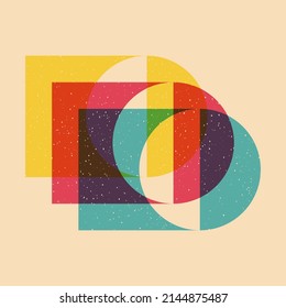 Geometric object  with riso print effect. Vector. Graphic element  for fabric, textile, clothing, wrapping paper, wallpaper, poster. Graphic element.  Perfect For your own decoration or design