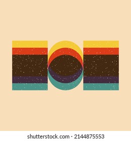 Geometric object  with riso print effect. Vector. Graphic element  for fabric, textile, clothing, wrapping paper, wallpaper, poster. Graphic element.  Perfect For your own decoration or design