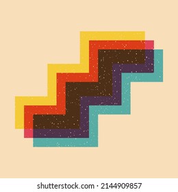 Geometric object  with riso print effect. Vector. Graphic element  for fabric, textile, clothing, wrapping paper, wallpaper, poster. Graphic element.  Perfect For your own decoration or design