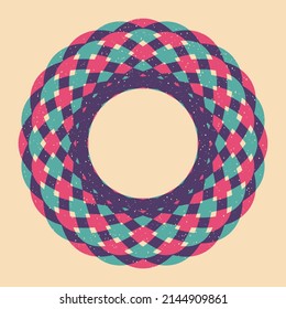 Geometric object  with riso print effect. Vector. Graphic element  for fabric, textile, clothing, wrapping paper, wallpaper, poster. Graphic element.  Perfect For your own decoration or design