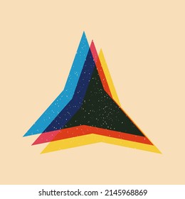 Geometric object  with riso print effect. Vector. Graphic element  for fabric, textile, clothing, wrapping paper, wallpaper, poster. Graphic element.  Perfect For your own decoration or design