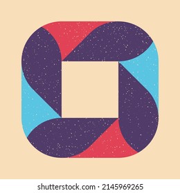 Geometric object  with riso print effect. Vector. Graphic element  for fabric, textile, clothing, wrapping paper, wallpaper, poster. Graphic element.  Perfect For your own decoration or design