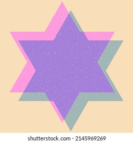 Geometric object  with riso print effect. Vector. Graphic element  for fabric, textile, clothing, wrapping paper, wallpaper, poster. Graphic element.  Perfect For your own decoration or design