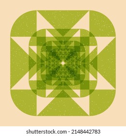 Geometric object  with riso print effect. Vector. Graphic element  for fabric, textile, clothing, wrapping paper, wallpaper, poster. Graphic element.  Perfect For your own decoration or design