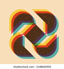 Geometric object  with riso print effect. Vector. Graphic element  for fabric, textile, clothing, wrapping paper, wallpaper, poster. Graphic element.  Perfect For your own decoration or design