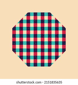 Geometric object  with riso print effect. Vector. Graphic element  for fabric, textile, clothing, wrapping paper, wallpaper, poster. Graphic element.  Perfect For your own decoration or design