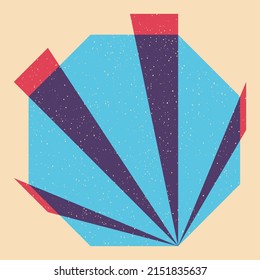 Geometric object  with riso print effect. Vector. Graphic element  for fabric, textile, clothing, wrapping paper, wallpaper, poster. Graphic element.  Perfect For your own decoration or design