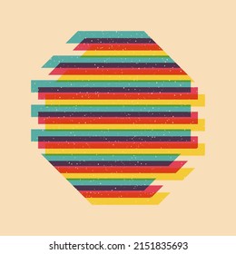 Geometric object  with riso print effect. Vector. Graphic element  for fabric, textile, clothing, wrapping paper, wallpaper, poster. Graphic element.  Perfect For your own decoration or design