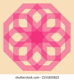 Geometric object  with riso print effect. Vector. Graphic element  for fabric, textile, clothing, wrapping paper, wallpaper, poster. Graphic element.  Perfect For your own decoration or design