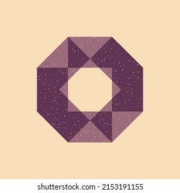 Geometric object  with riso print effect. Vector. Graphic element  for fabric, textile, clothing, wrapping paper, wallpaper, poster. Graphic element.  Perfect For your own decoration or design