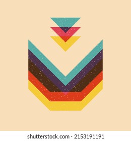 Geometric object  with riso print effect. Vector. Graphic element  for fabric, textile, clothing, wrapping paper, wallpaper, poster. Graphic element.  Perfect For your own decoration or design