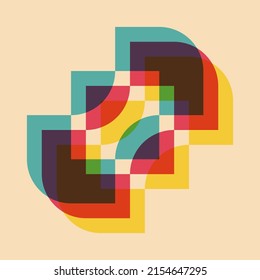 Geometric object  with riso print effect. Vector. Graphic element  for fabric, textile, clothing, wrapping paper, wallpaper, poster. Graphic element.  Perfect For your own decoration or design