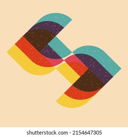 Geometric object  with riso print effect. Vector. Graphic element  for fabric, textile, clothing, wrapping paper, wallpaper, poster. Graphic element.  Perfect For your own decoration or design