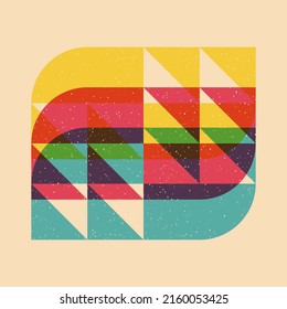 Geometric object  with riso print effect. Vector. Graphic element  for fabric, textile, clothing, wrapping paper, wallpaper, poster. Graphic element.  Perfect For your own decoration or design