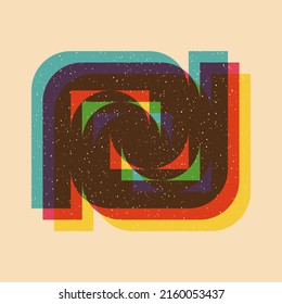 Geometric object  with riso print effect. Vector. Graphic element  for fabric, textile, clothing, wrapping paper, wallpaper, poster. Graphic element.  Perfect For your own decoration or design