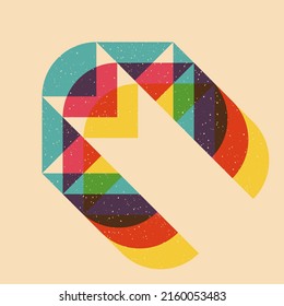 Geometric object  with riso print effect. Vector. Graphic element  for fabric, textile, clothing, wrapping paper, wallpaper, poster. Graphic element.  Perfect For your own decoration or design