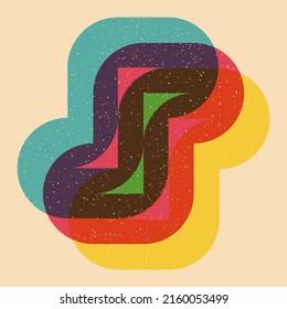 Geometric object  with riso print effect. Vector. Graphic element  for fabric, textile, clothing, wrapping paper, wallpaper, poster. Graphic element.  Perfect For your own decoration or design