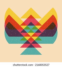 Geometric object  with riso print effect. Vector. Graphic element  for fabric, textile, clothing, wrapping paper, wallpaper, poster. Graphic element.  Perfect For your own decoration or design