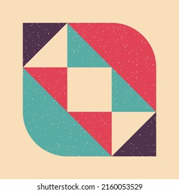 Geometric object  with riso print effect. Vector. Graphic element  for fabric, textile, clothing, wrapping paper, wallpaper, poster. Graphic element.  Perfect For your own decoration or design