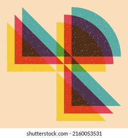 Geometric object  with riso print effect. Vector. Graphic element  for fabric, textile, clothing, wrapping paper, wallpaper, poster. Graphic element.  Perfect For your own decoration or design