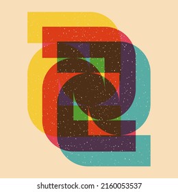 Geometric object  with riso print effect. Vector. Graphic element  for fabric, textile, clothing, wrapping paper, wallpaper, poster. Graphic element.  Perfect For your own decoration or design