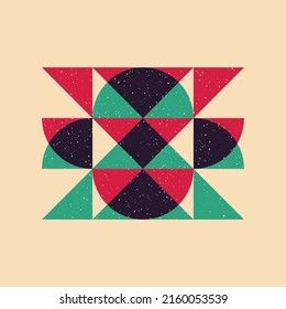 Geometric object  with riso print effect. Vector. Graphic element  for fabric, textile, clothing, wrapping paper, wallpaper, poster. Graphic element.  Perfect For your own decoration or design